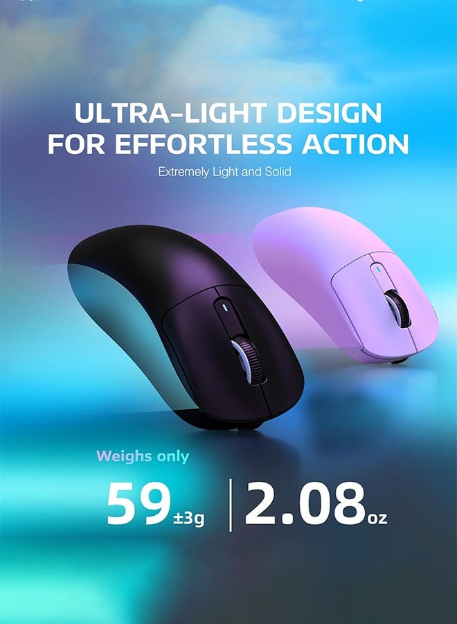 هجوم القرش ماوس قيمنق،X3PRO ماوس ألعاب لاسلكي خفيف الوزن مع وضع ثلاثي (سلكي / 2.4 جيجا هرتز / بت) ، مستشعر بصري باو 3395 ، 26 كيلو نقطة في البوصة ، بطارية طويلة ، أزرار قابلة للبرمجة لـ وين 11 / إكس بوكس / بس / ماك (أسود) - Image 3